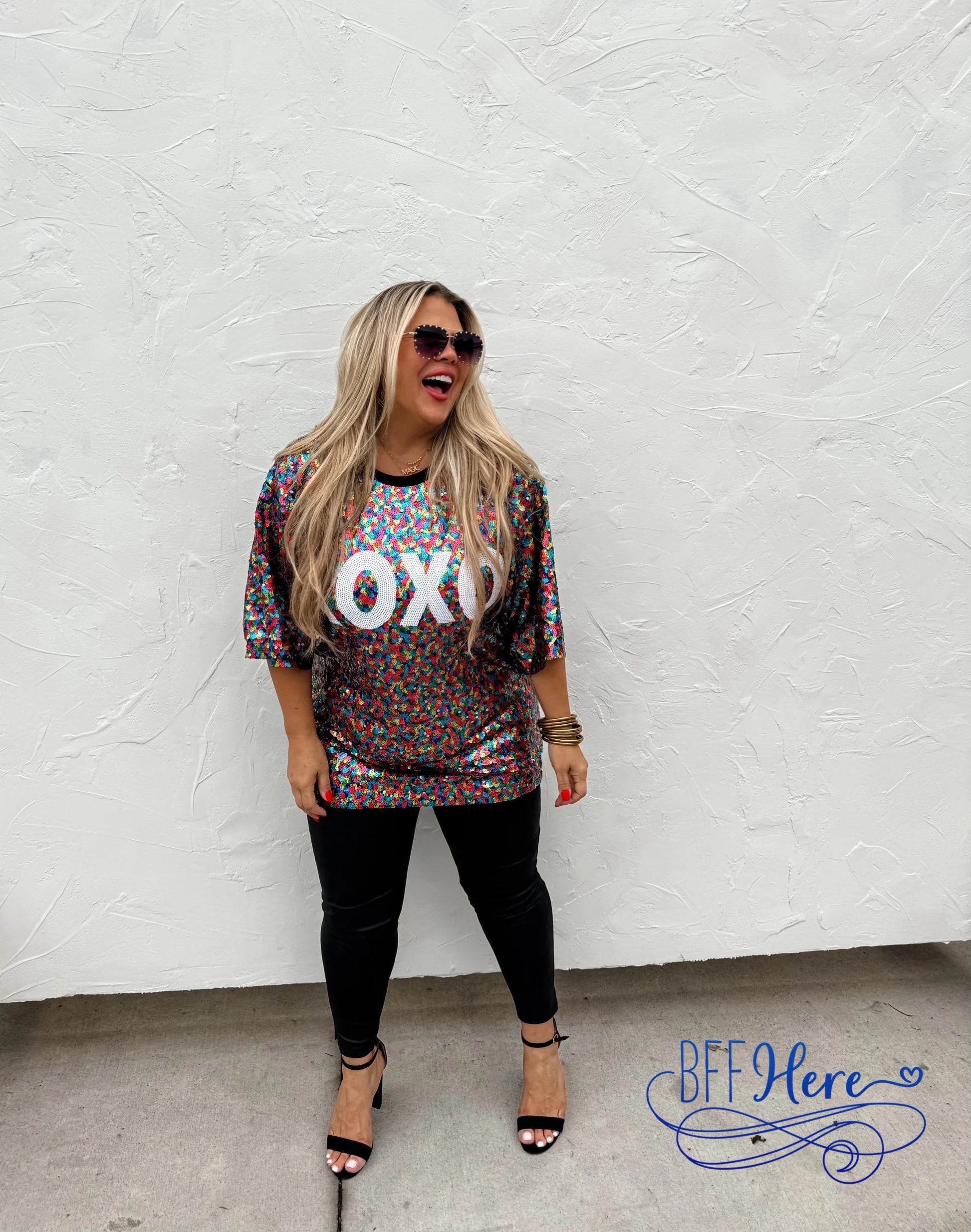 PREORDER: Shimmer in Love: The XOXO Sequin Top (Ships Middle of January) - BFF Here