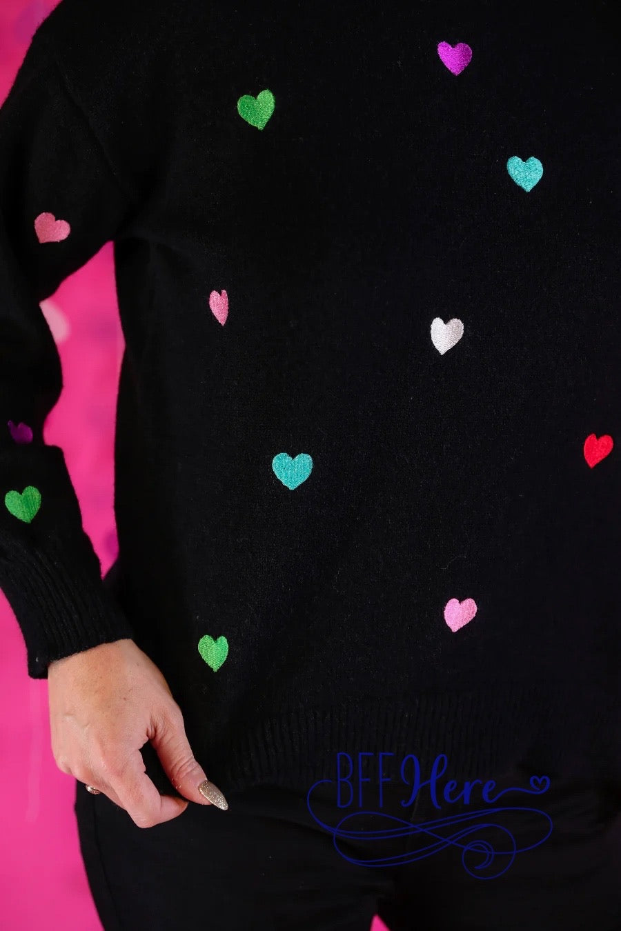 PREORDER-Love In The Air Heart Sweater - BFF Here