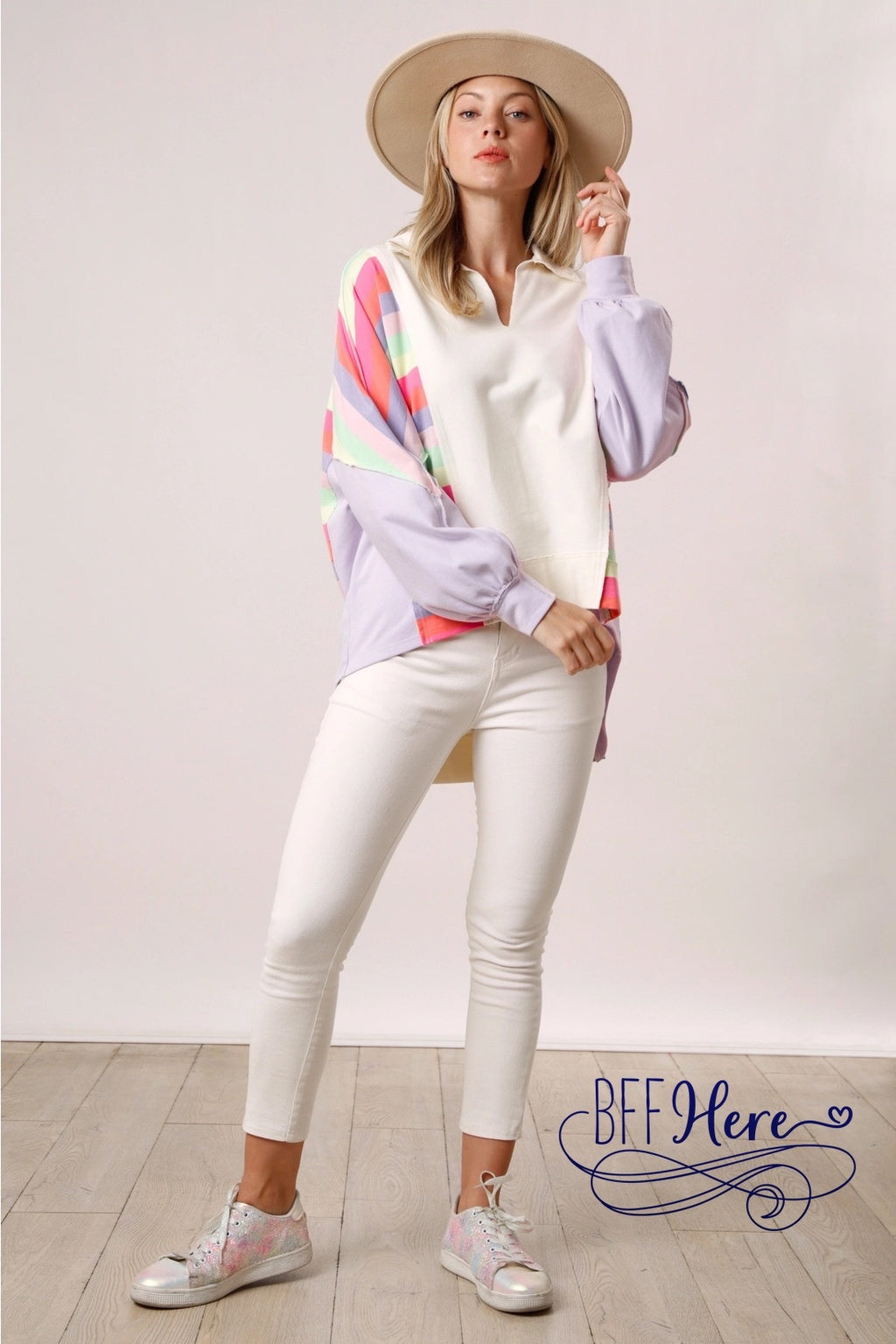 PREORDER: Urban Palette: Relaxed Fit Color Block Sweatshirt ( Ships Middle of January ) - BFF Here