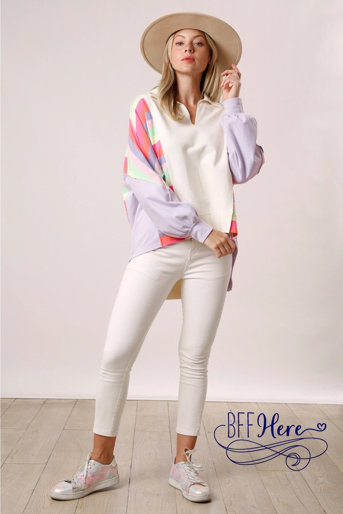PREORDER: Urban Palette: Relaxed Fit Color Block Sweatshirt ( Ships Middle of January ) - BFF Here