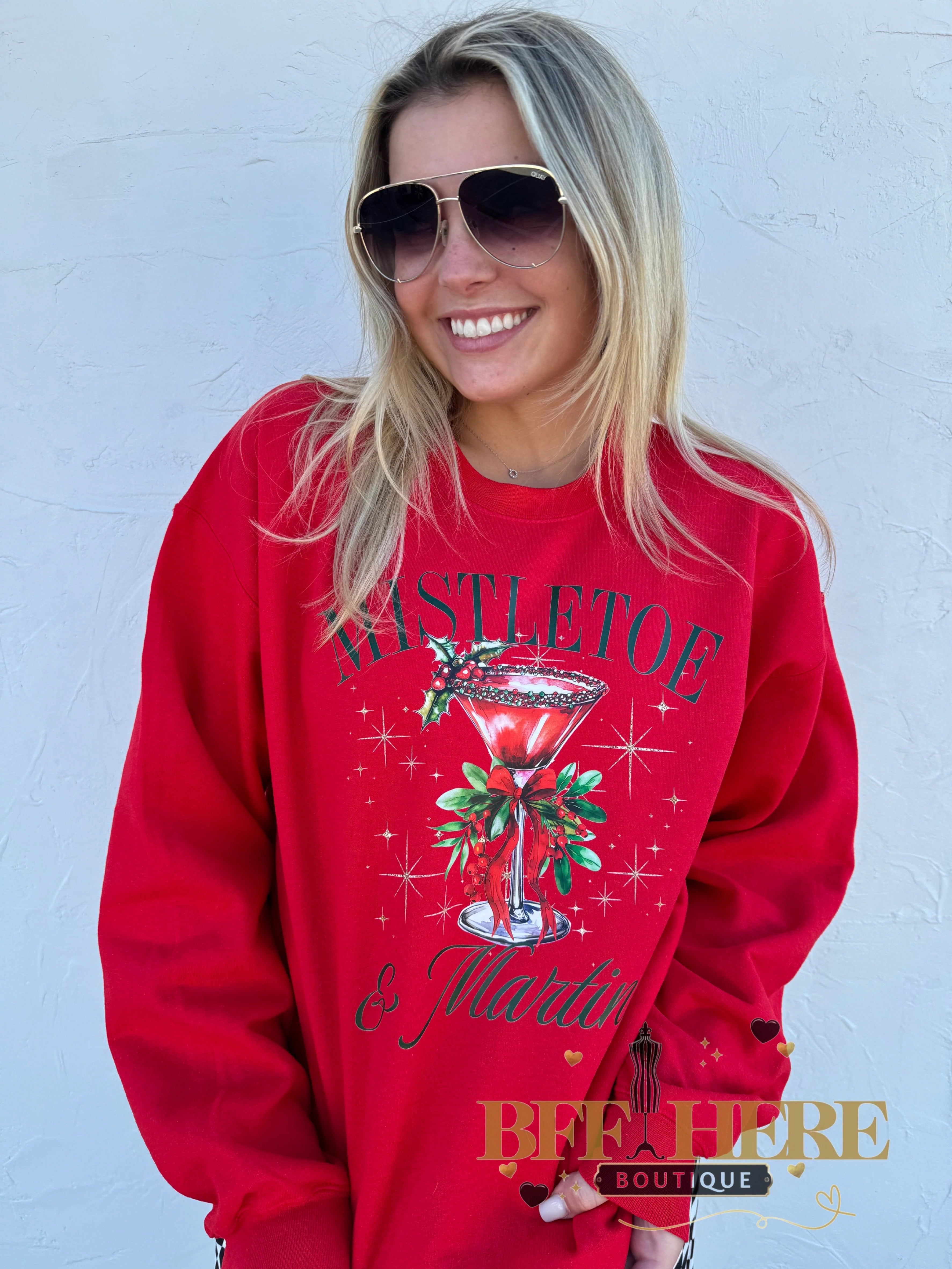 Mistletoe and Martini Sweatshirt by Blakeley - BFF Here