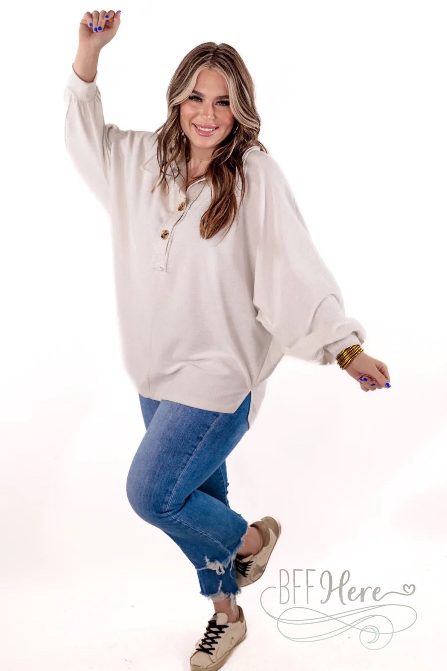 Harper Button Top / Choice of Color - BFF Here