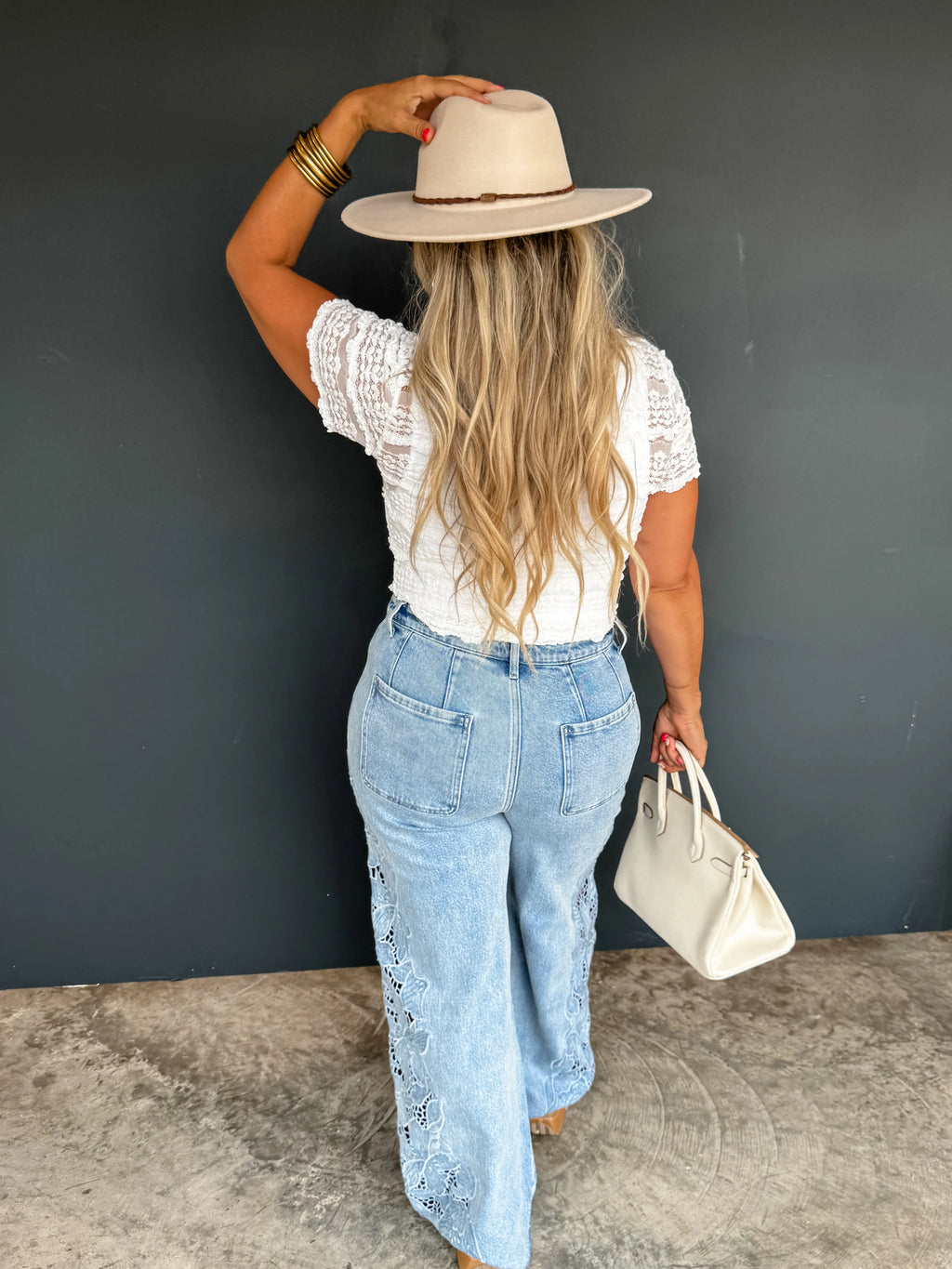 PREORDER: Floral Charm Wide Leg Jeans by Blakeley (ETA April)