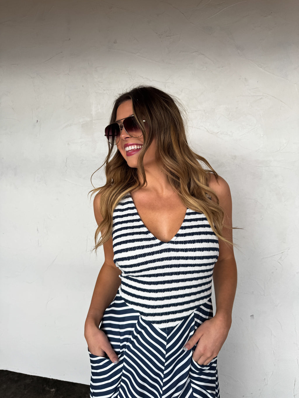 PREORDER- SPRING LUCIANA STRIPE DRESS - BFF Here