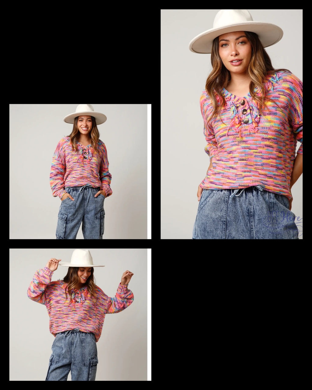 PREORDER: Kaleidoscope Coziness: Multicolor Knit Sweater (Ships Beginning of November ) - BFF Here