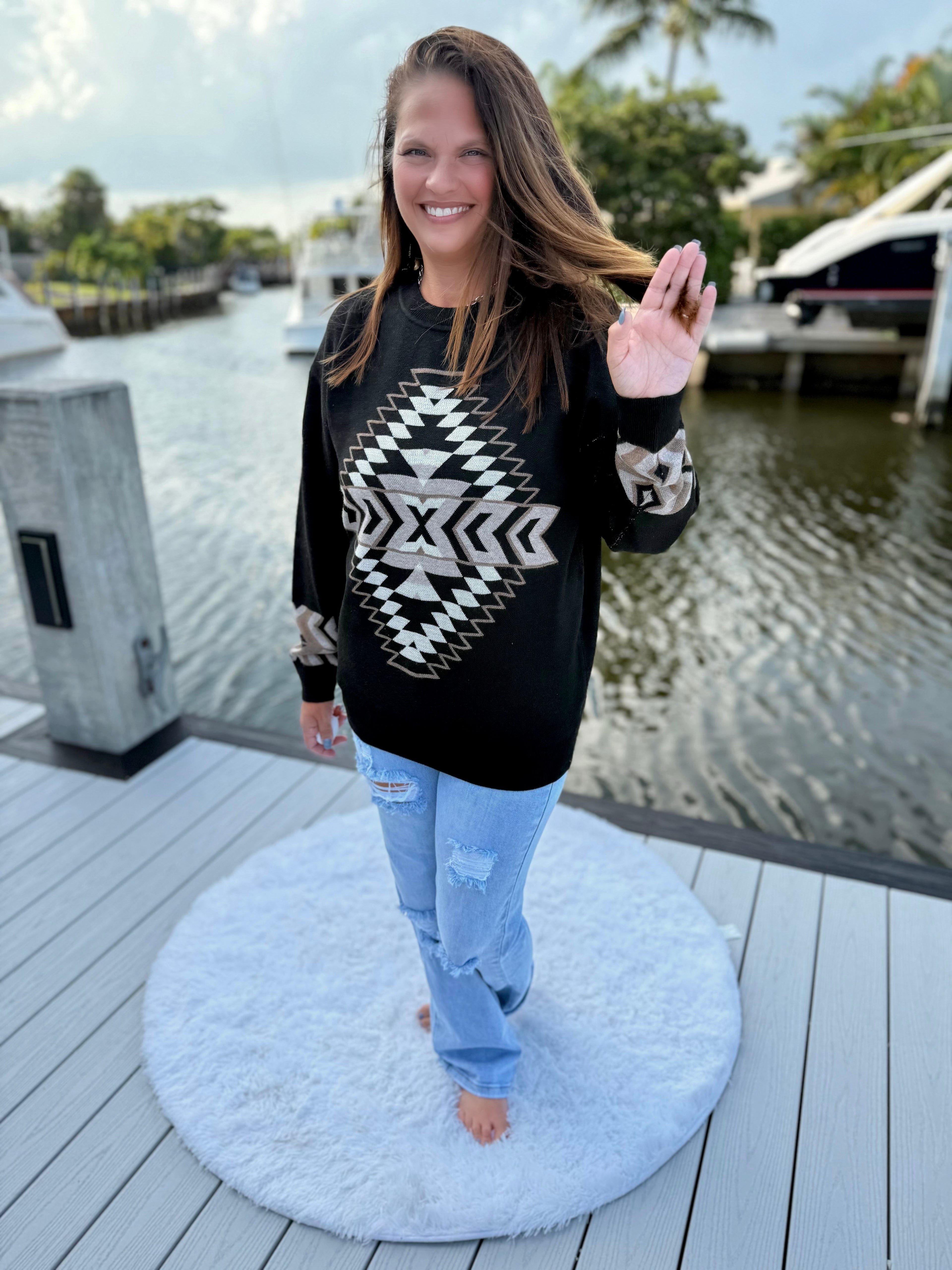 Night Aztec Sweater by Sterling Kreek - BFF Here
