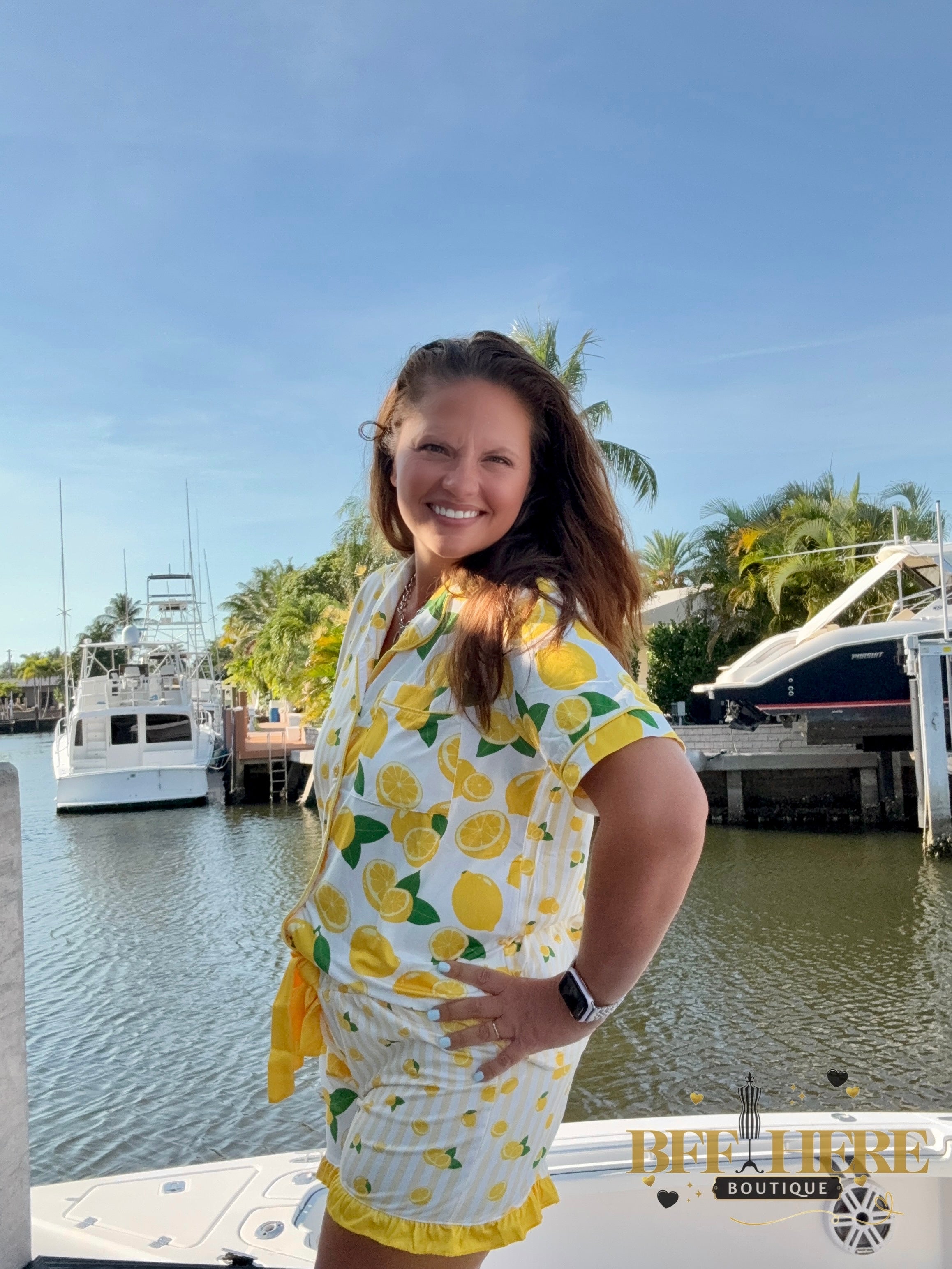 Lemon Drop Ruffle Pajama Set by Jess Lea - BFF Here