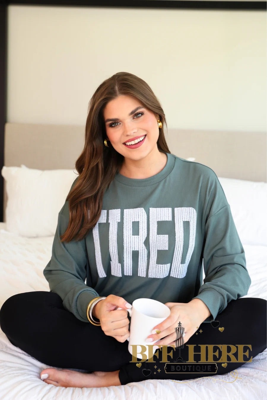 Tired Embroidered Ribbed Pullover by Jess Lea - BFF Here