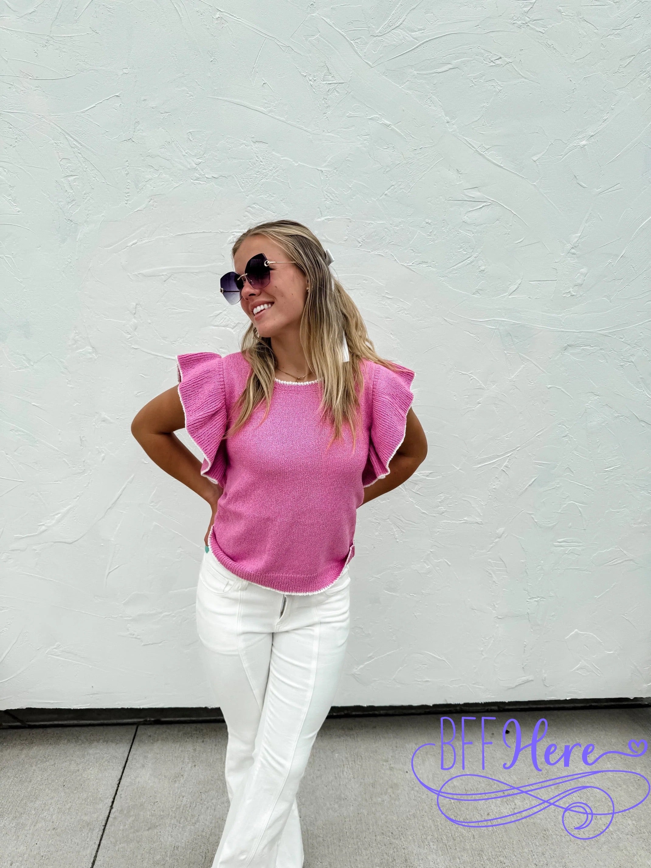 PREORDER: Chic Frills: Ruffle Sleeve Knit Top / Choice of Color by Jodifl (Ships Beginning of April) - BFF Here