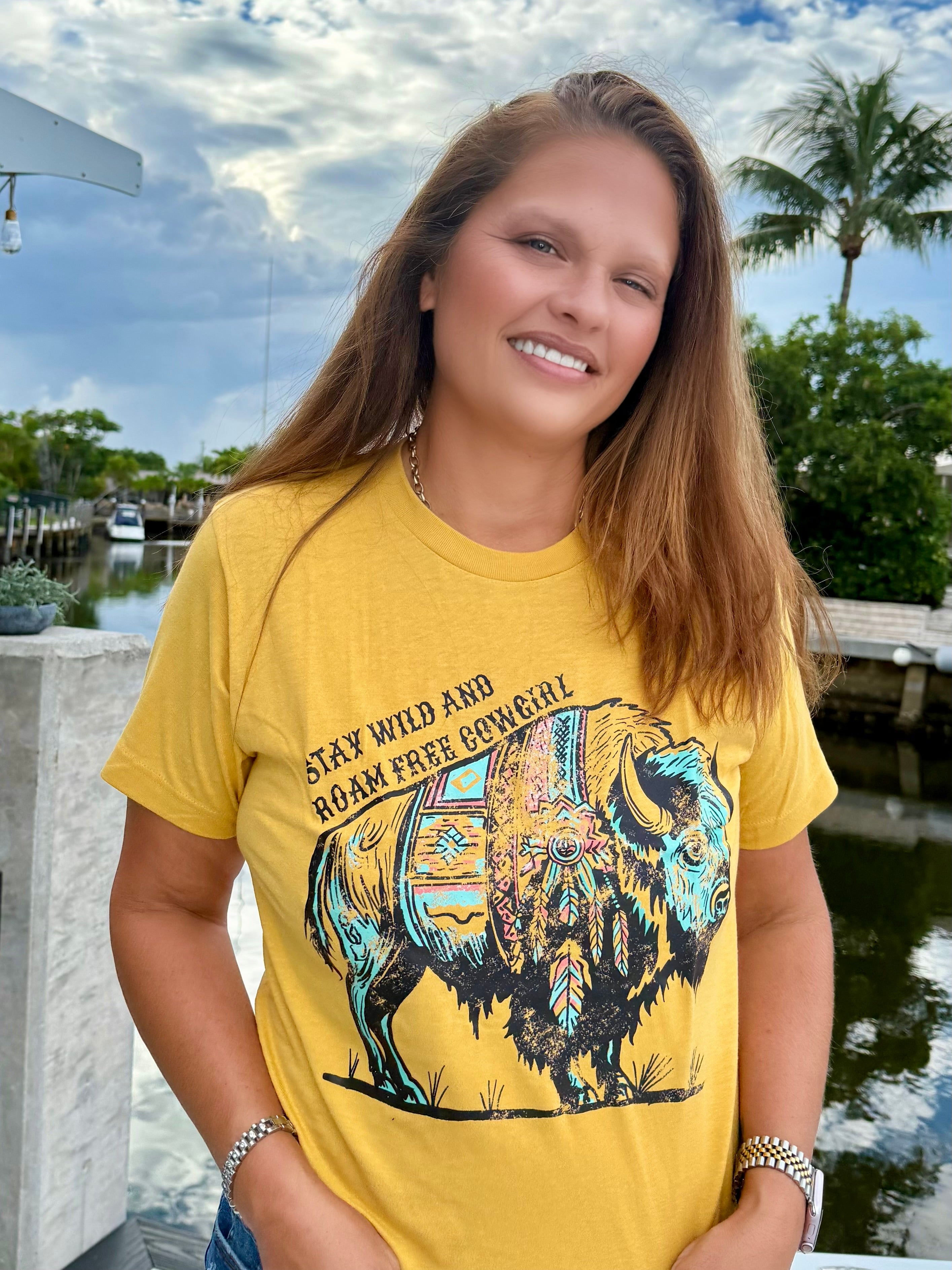 Stay Wild & Roam Free Cowgirl Tee - BFF Here