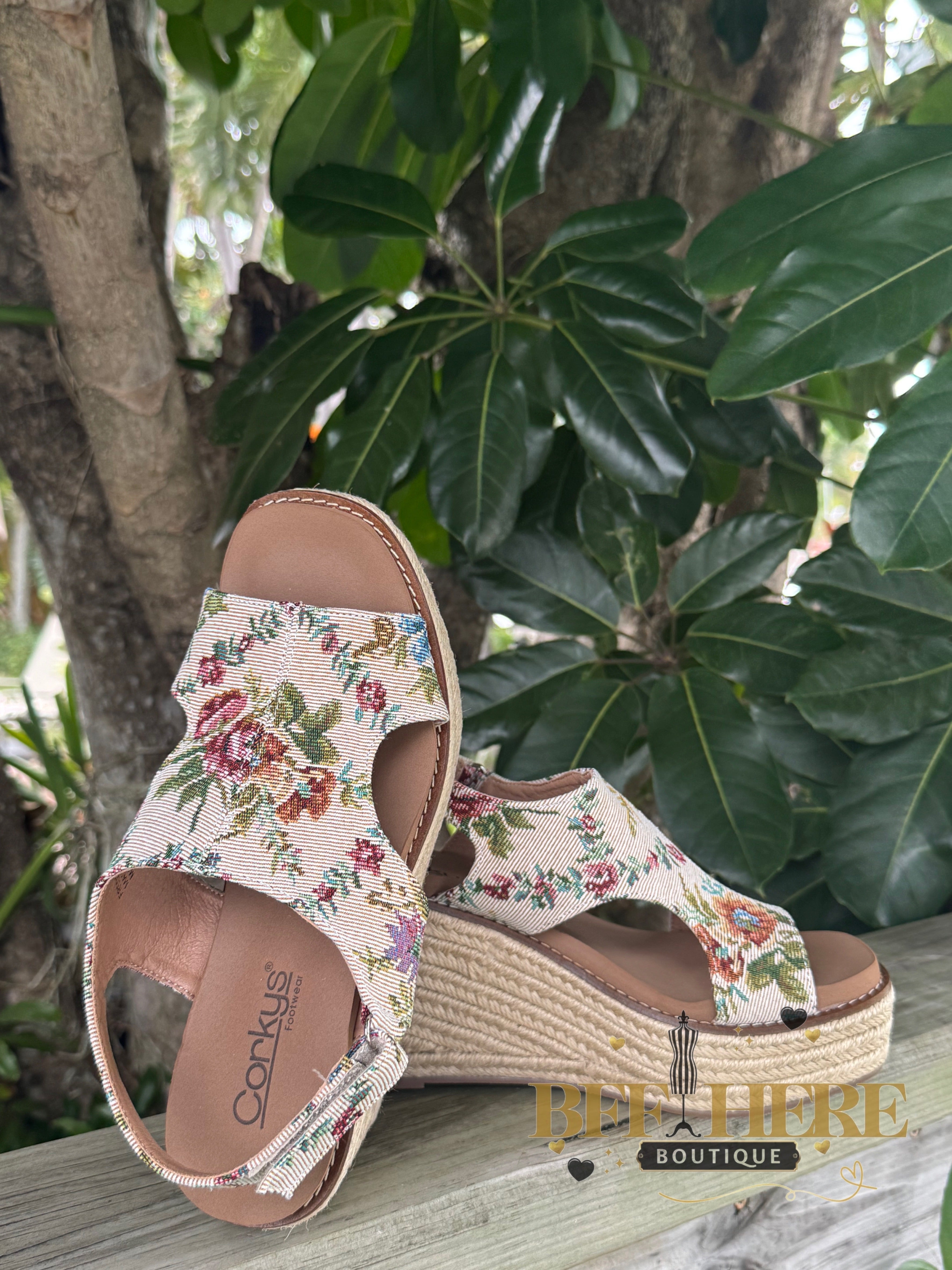 Freddie - Sand Brocade Floral by Corkys - BFF Here