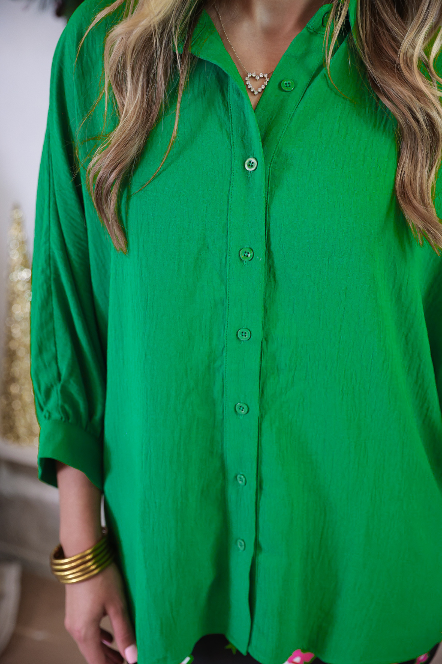 PREORDER: Sloane Button Up Top by Jess Lea / Green (ETA: End of October) - BFF Here