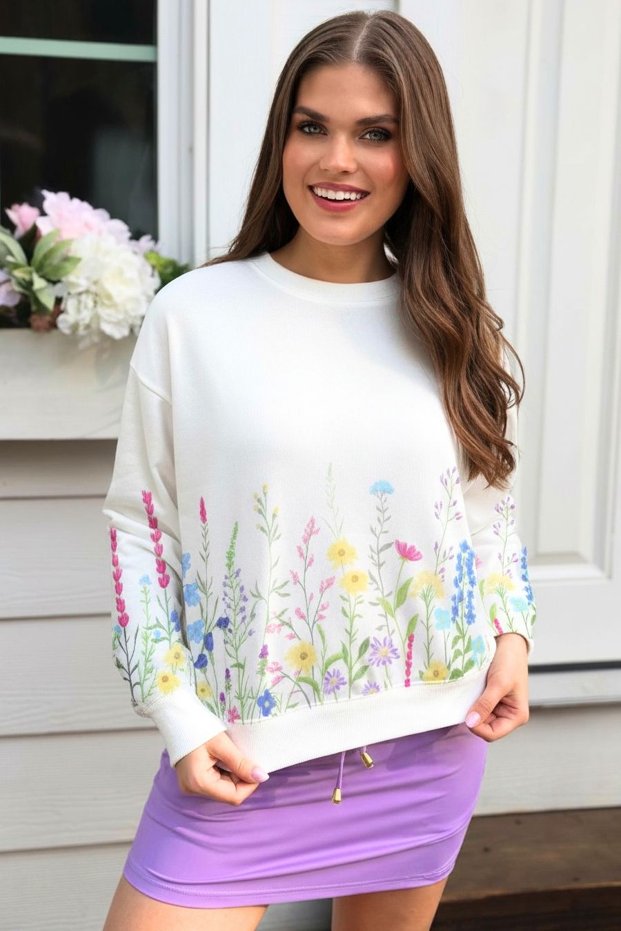 PREORDER:  Wildflower Field Printed Pullover by Jess Lea (ETA: Late February / Early March)