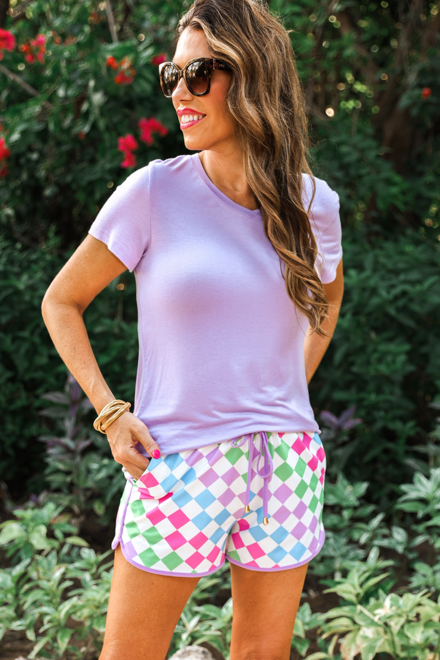 Good Vibes Checkered Everyday Shorts by Jess Lea - BFF Here
