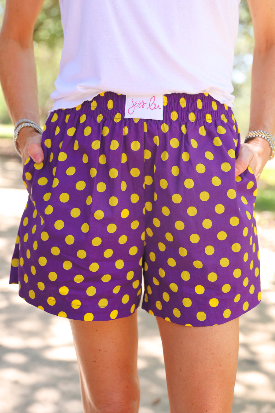 PREORDER: Easy Win Polka Dot Boxer Shorts / Purple by Jess Lea (ETA: July)