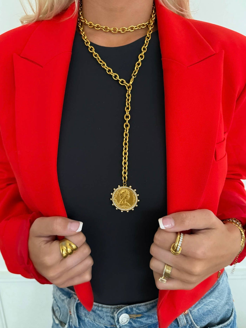 Regal Charm Coin Necklace by Chan Sutt - BFF Here