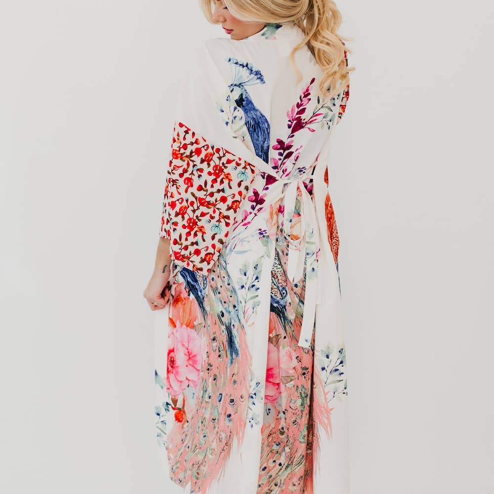 Peacock Summer Kimono by Pretty Simple - BFF Here