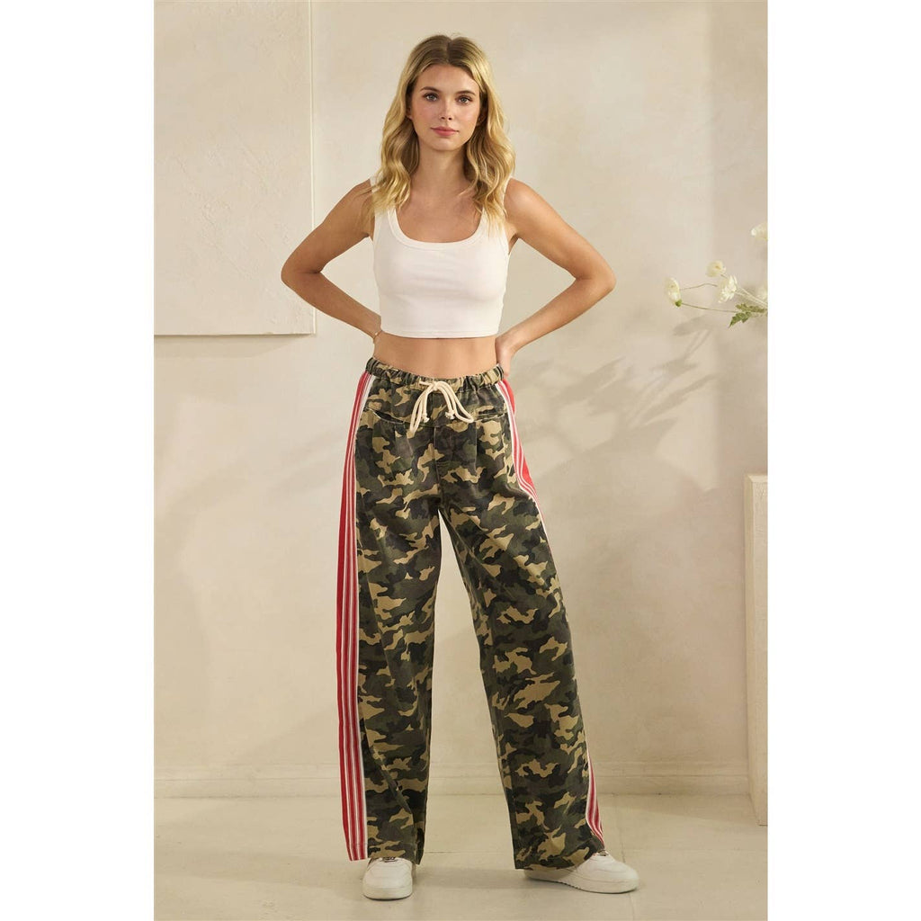 Sport Striped Wide Legged Pants - BFF Here