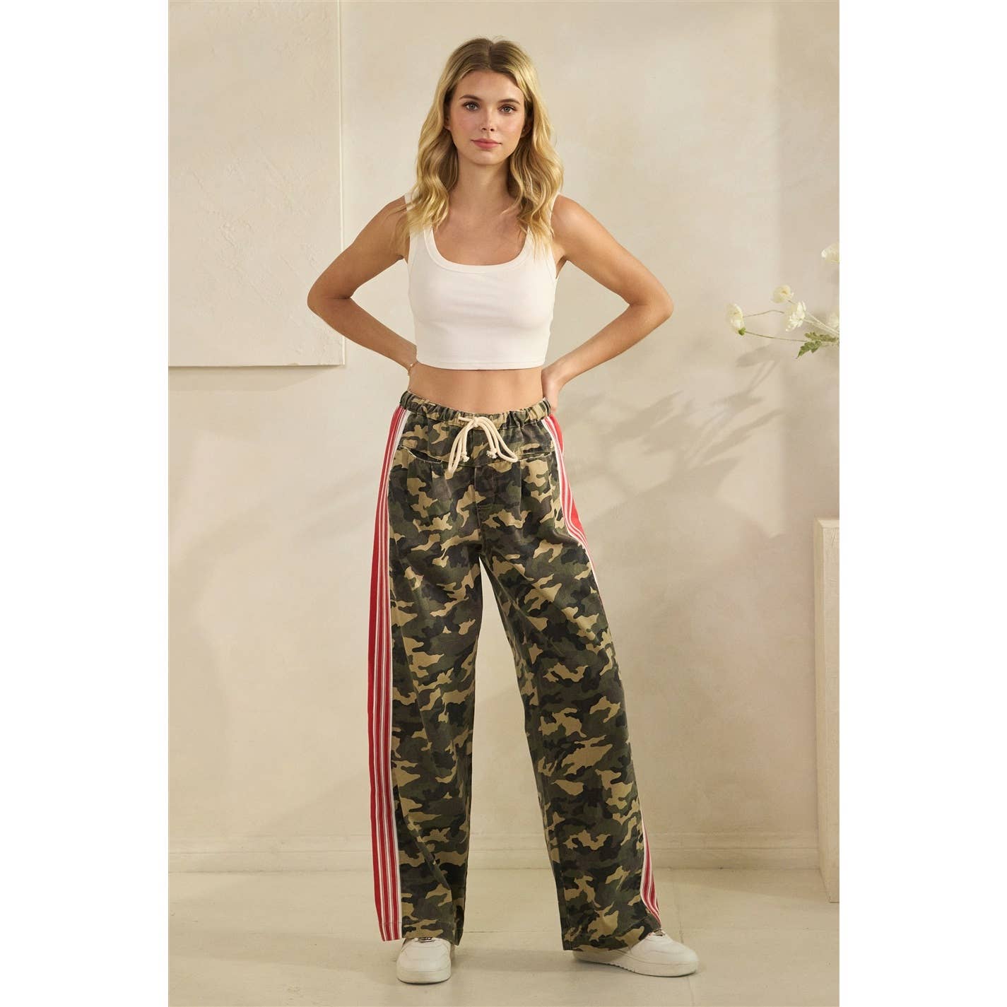 Sport Striped Wide Legged Pants - BFF Here