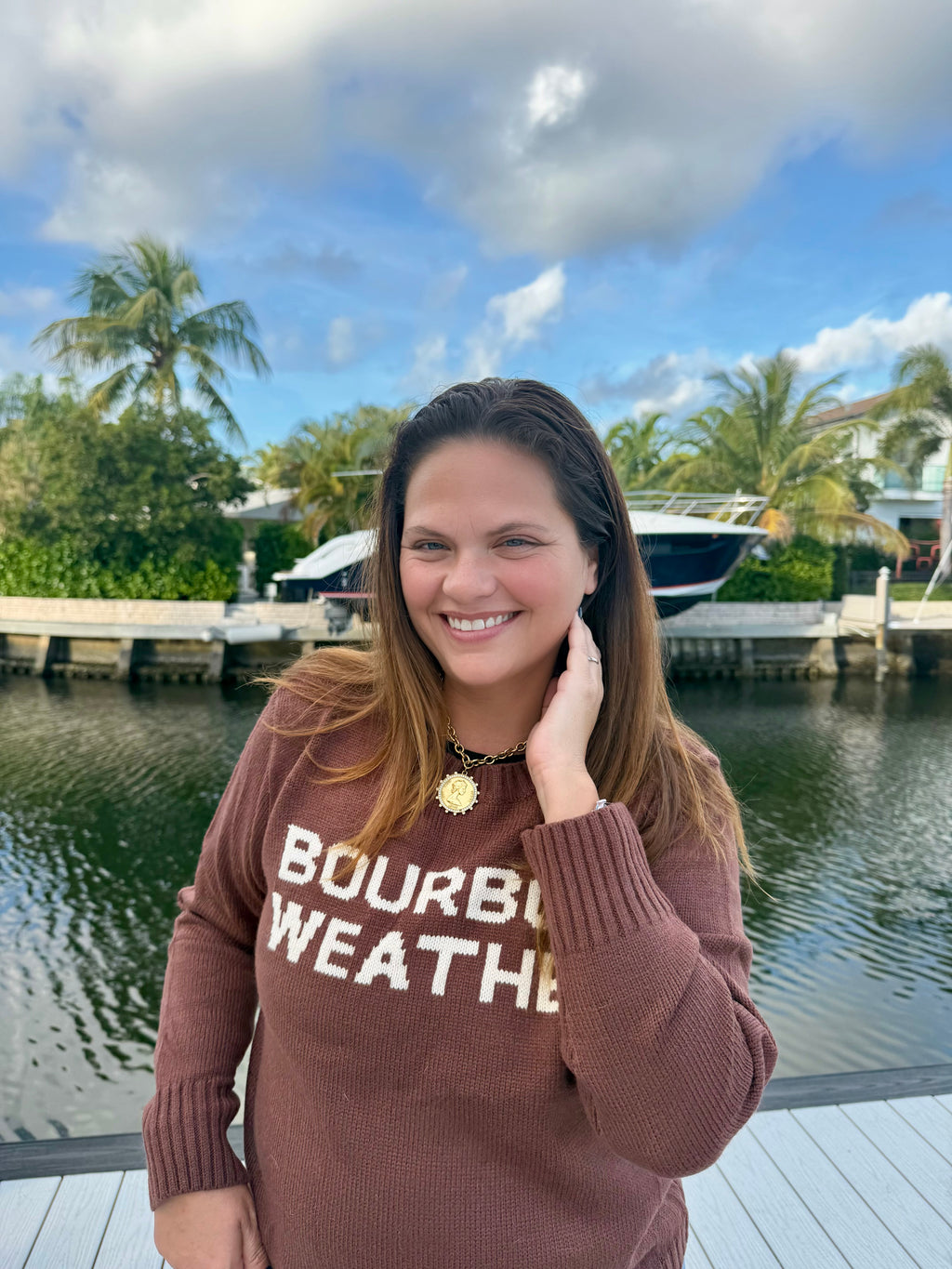 Brown Bourbon Weather Sweater by Panache - BFF Here