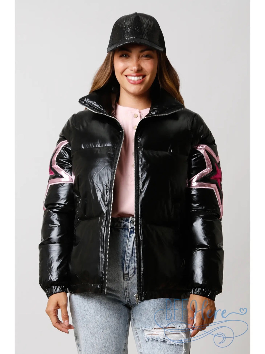 Starry Luster Metallic Puffer Jacket - BFF Here