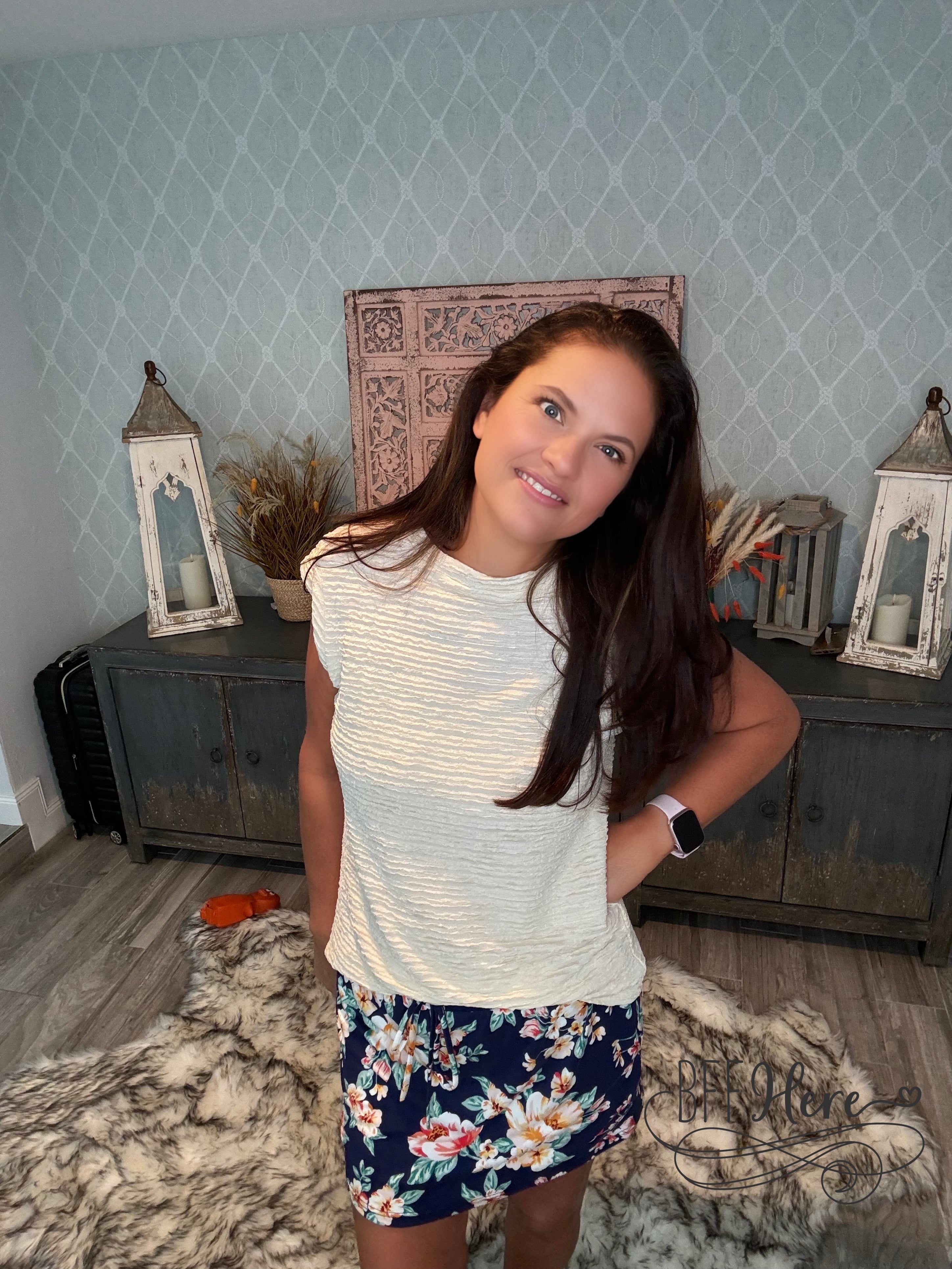 Sienna Skort - Navy Tropical - BFF Here