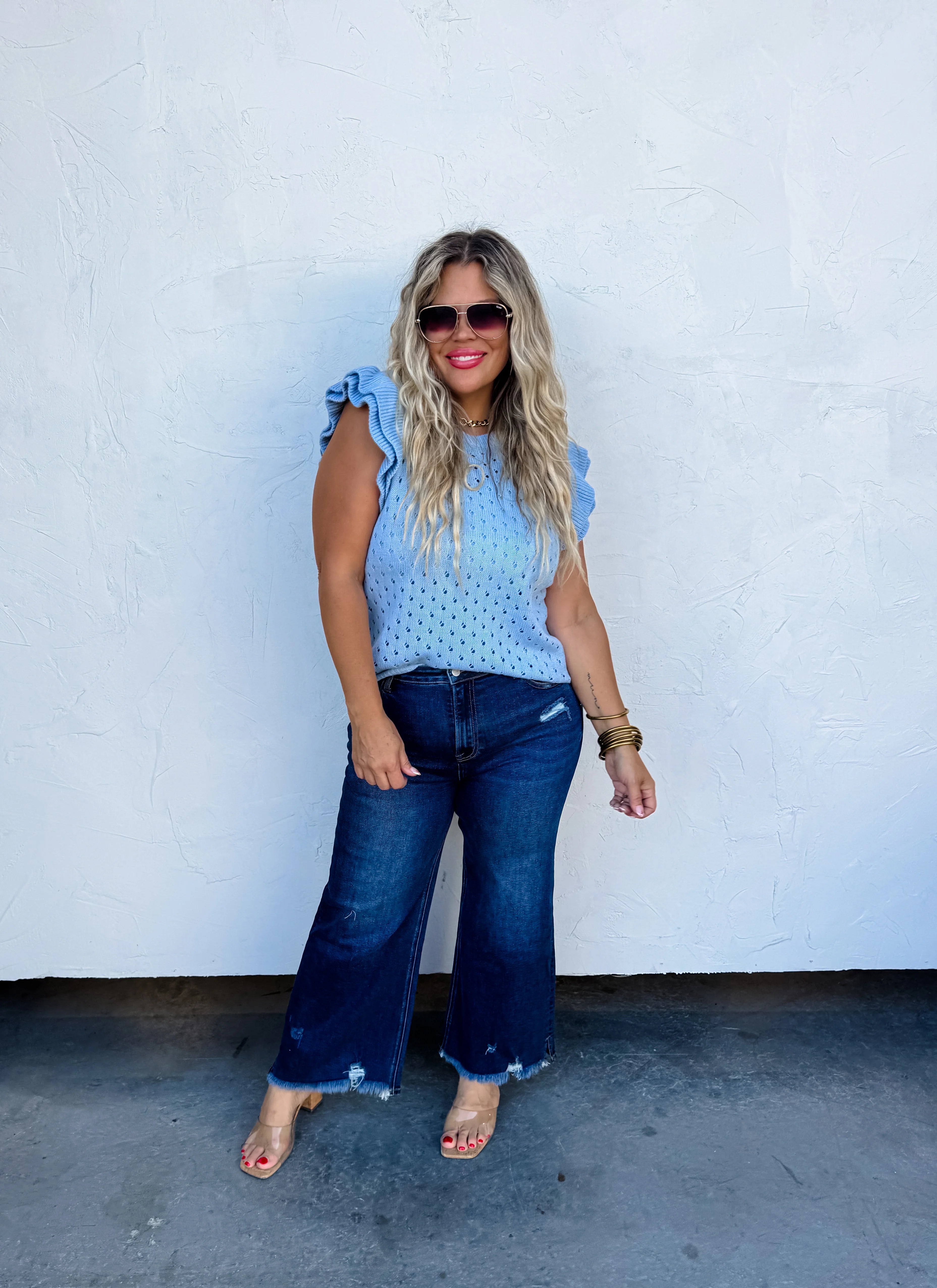 Casey Ruffle Sleeve Sweater - BFF Here