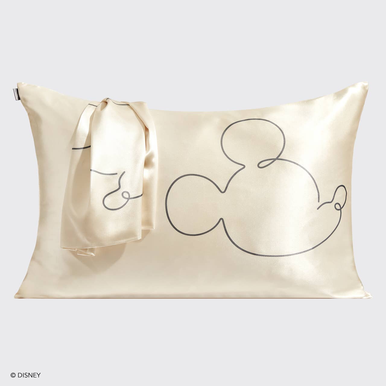 Kitsch & Mickey and Minnie Satin Pillowcase / Mr. Mouse — Cream - BFF Here