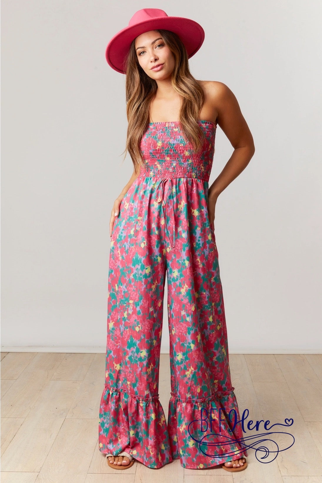 Blooming Elegance: Floral Printed Jumpsuit - BFF Here