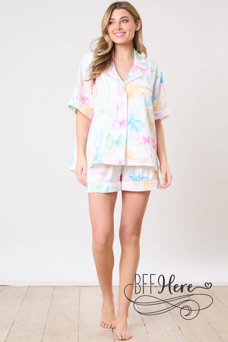 PREORDER:  Rainbow Ribbons Pajama Party Shirt: Dream in Color! (Ships End of May) - BFF Here