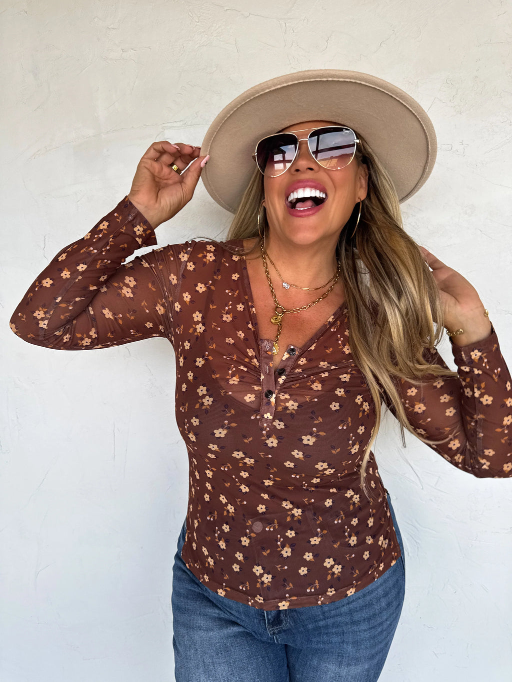 PREORDER: Annie V-Neck Mesh Top by Blakeley (ETA: Late November) - BFF Here