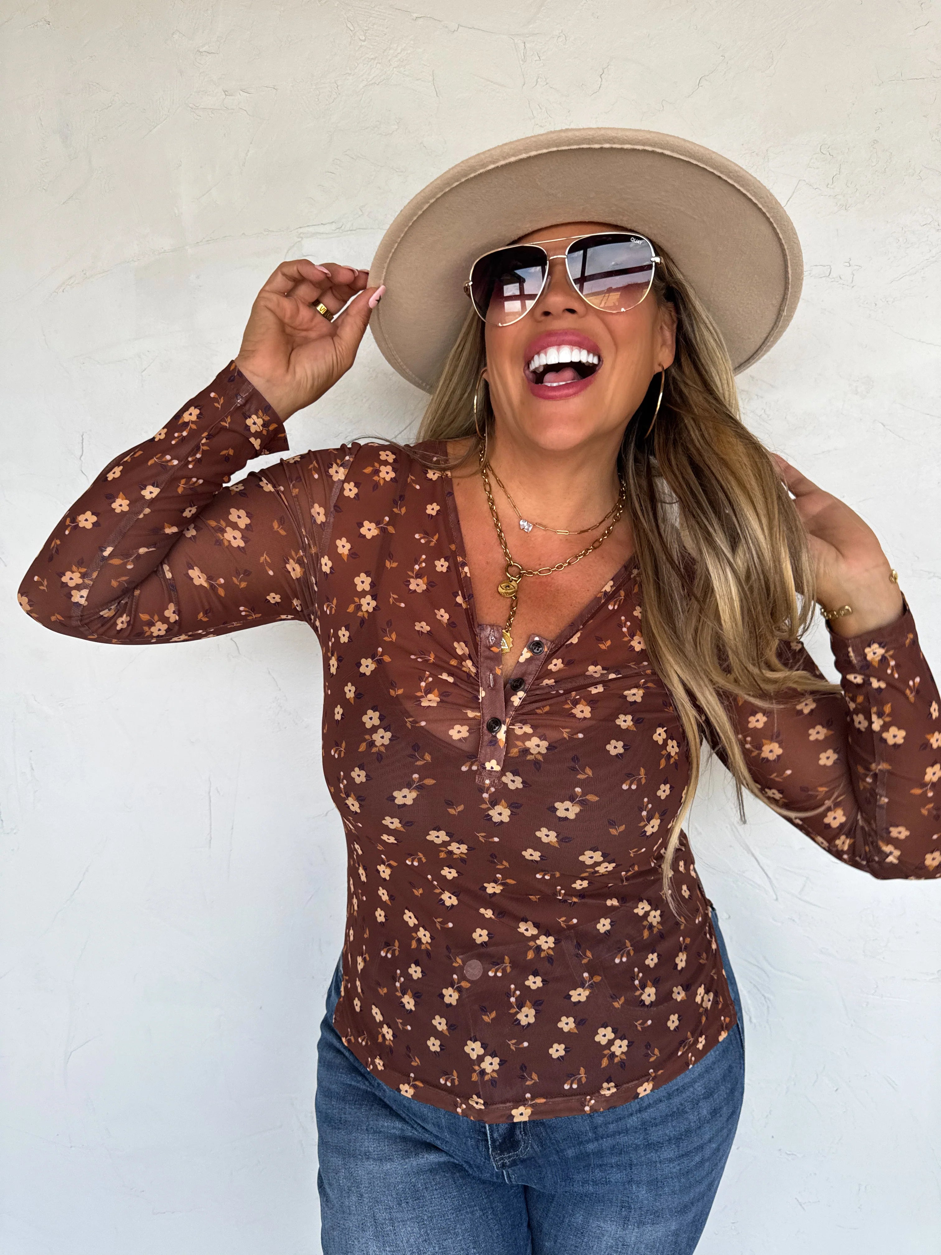 PREORDER: Annie V-Neck Mesh Top by Blakeley (ETA: Late November) - BFF Here