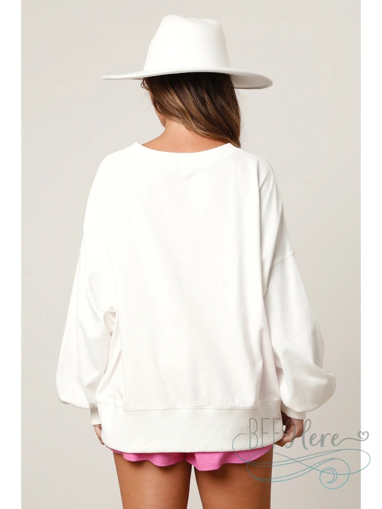 Glamour on the Range: Sequin-Adorned Boots and Horseshoes Sweatshirt - BFF Here