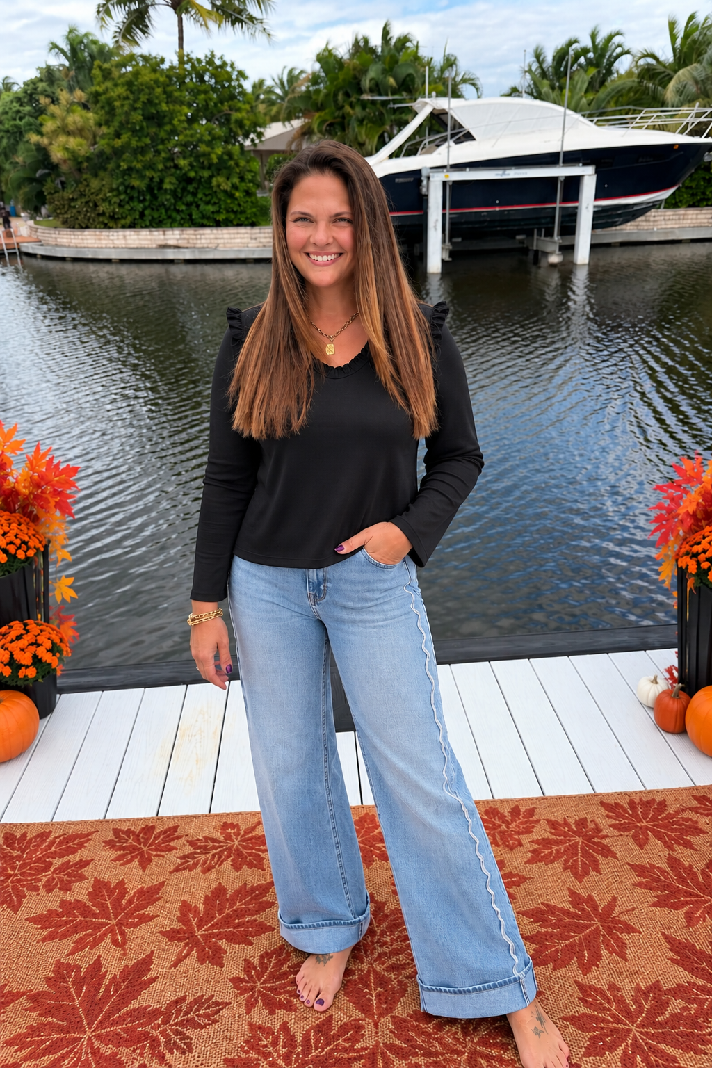 PREORDER: Wavy Days Wide Leg Jeans Leg Jeans (ETA: November ) - BFF Here
