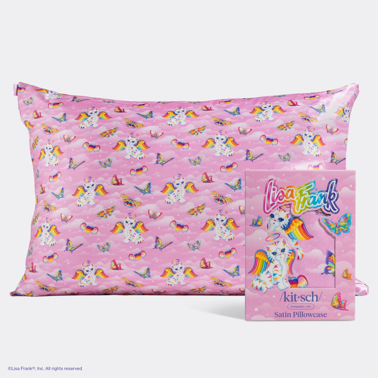 Lisa Frank X Kitsch Satin Pillowcase - Angel Kitty™