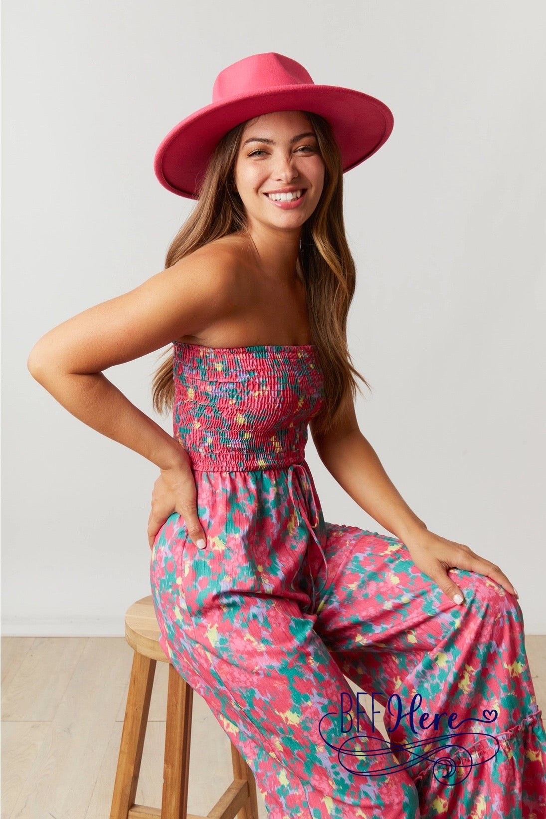 Blooming Elegance: Floral Printed Jumpsuit - BFF Here