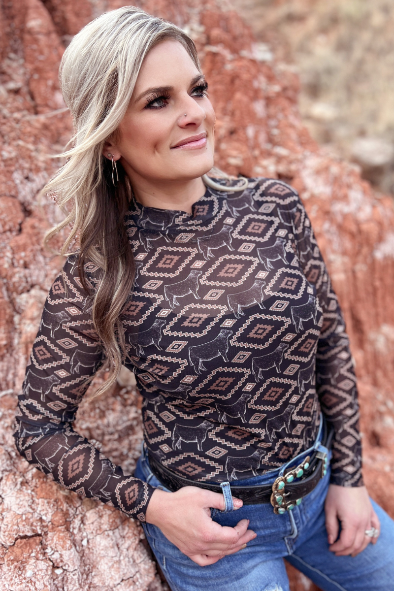 Show Me Your Steer Mesh Top by Sterling Kreek - BFF Here