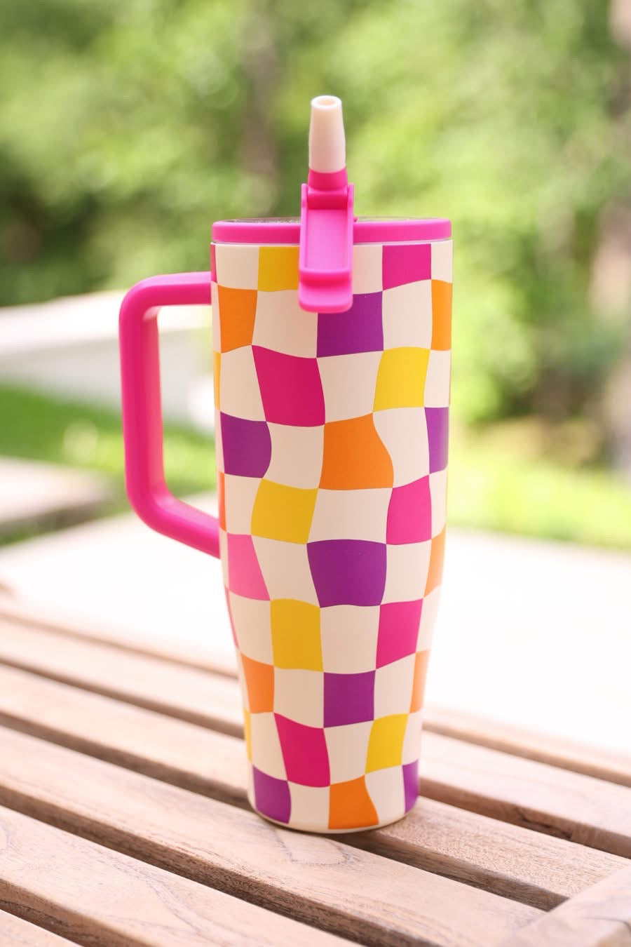PREORDER: Groovy Checkered Sleek Tumbler by Jess Lea (ARRAY) / ETA: June - BFF Here