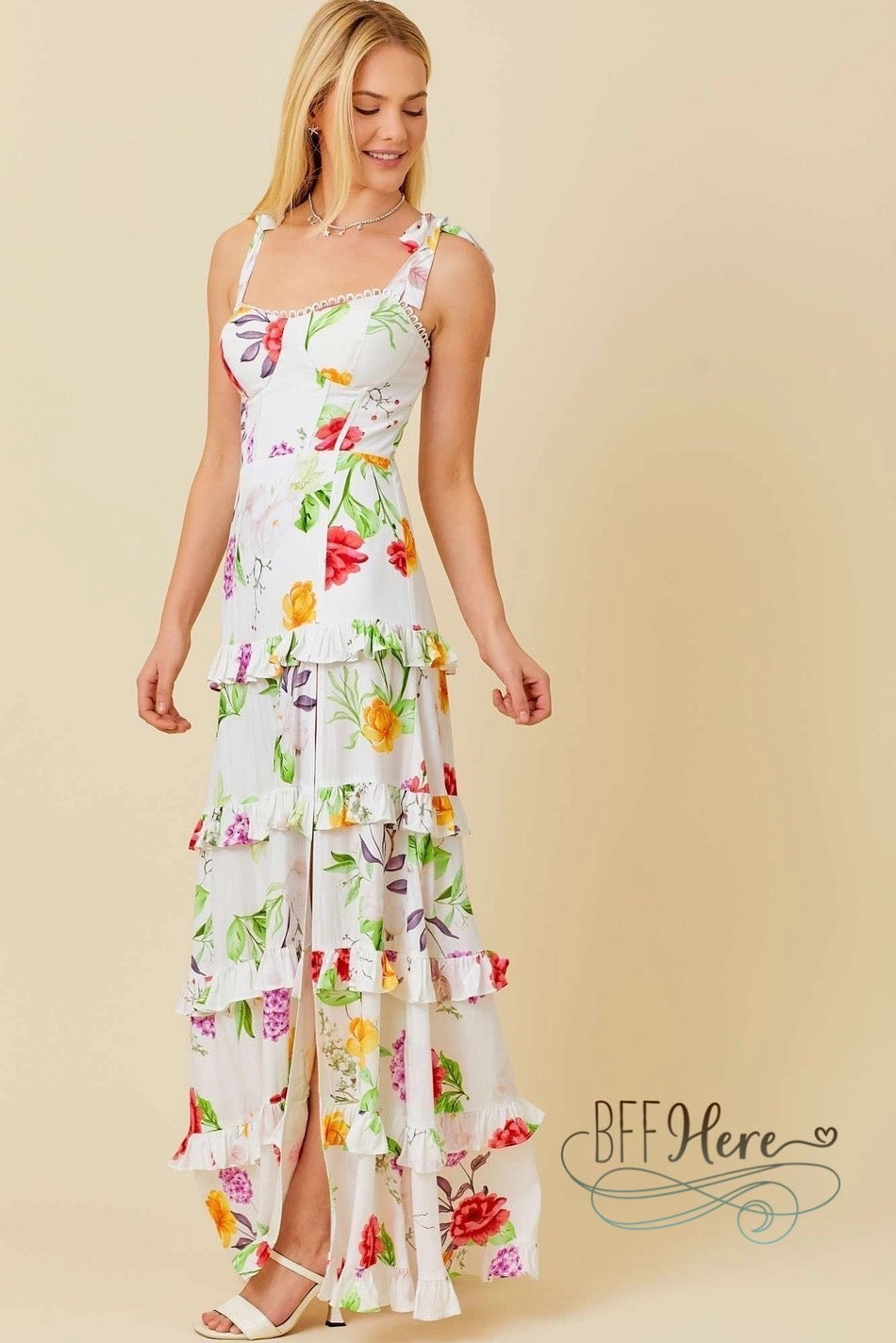 Garden Party Ruffle Maxi Dress - BFF Here