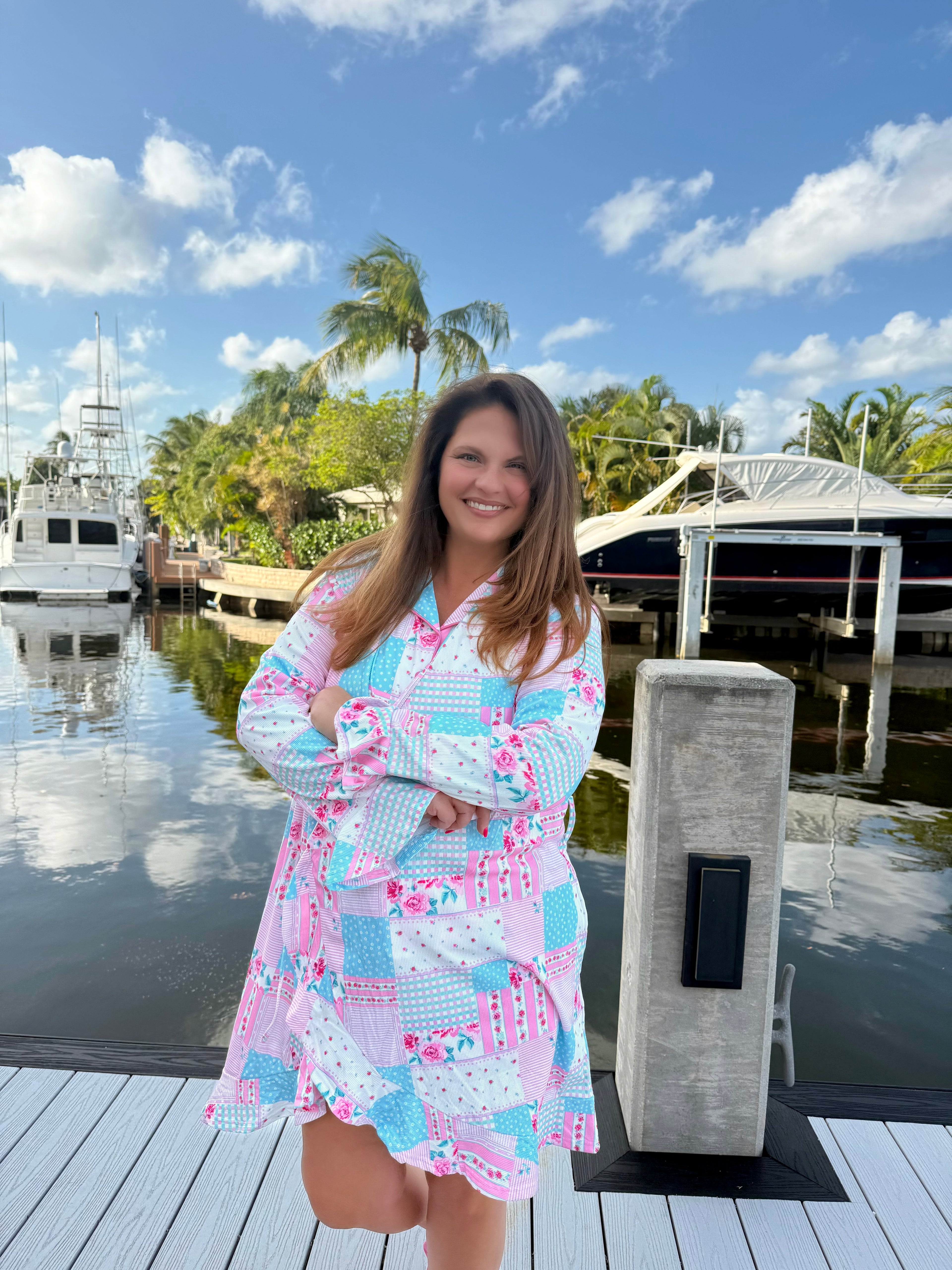 Almost Ready Ribbed Robe by Jess Lea / Pink Heirloom Patchwork - BFF Here