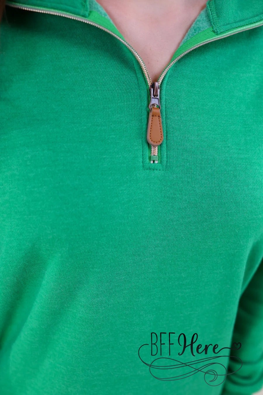 Miley Quarter Zip Pullover by Jess Lea / Green - BFF Here