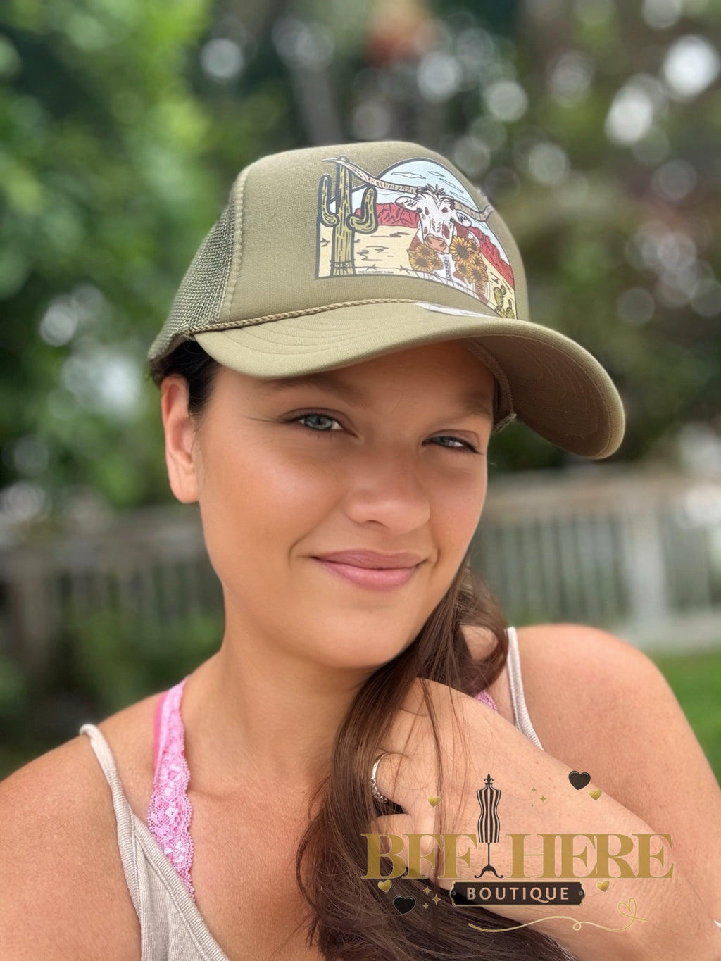 Desert Sun Longhorn Trucker Hat - BFF Here
