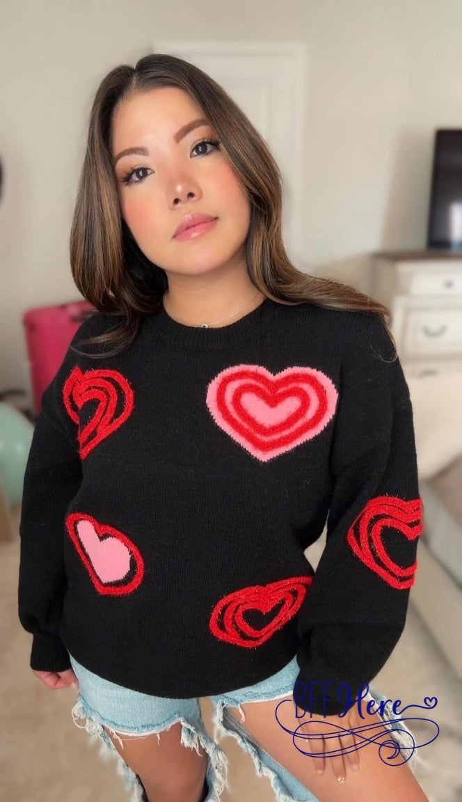 PREORDER: Twirl of Love: Twisty Heart Sweater (Ships End of January) - BFF Here