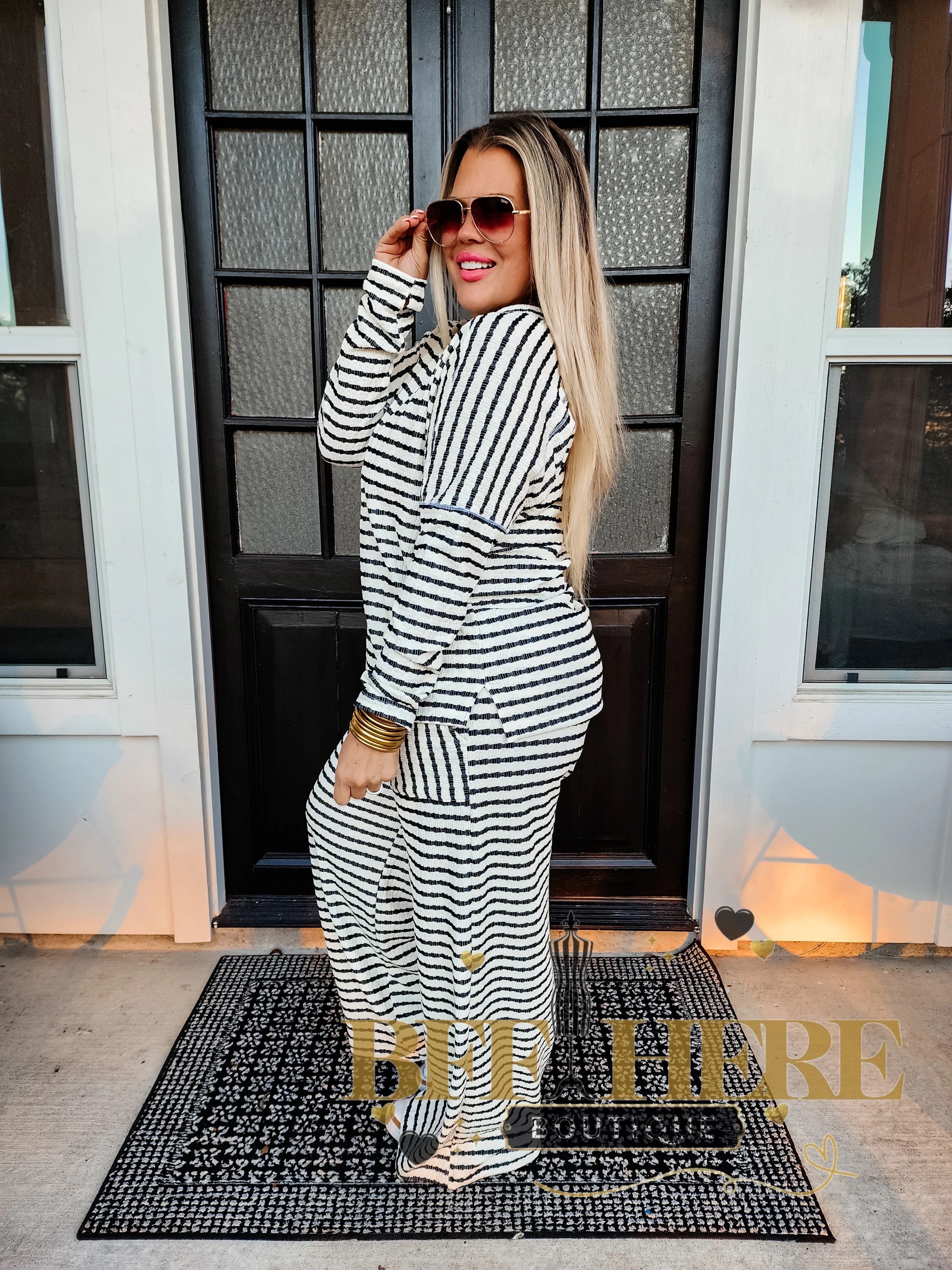 Always Home Stripe Lounge Set by Blakeley / Choice of Color - BFF Here