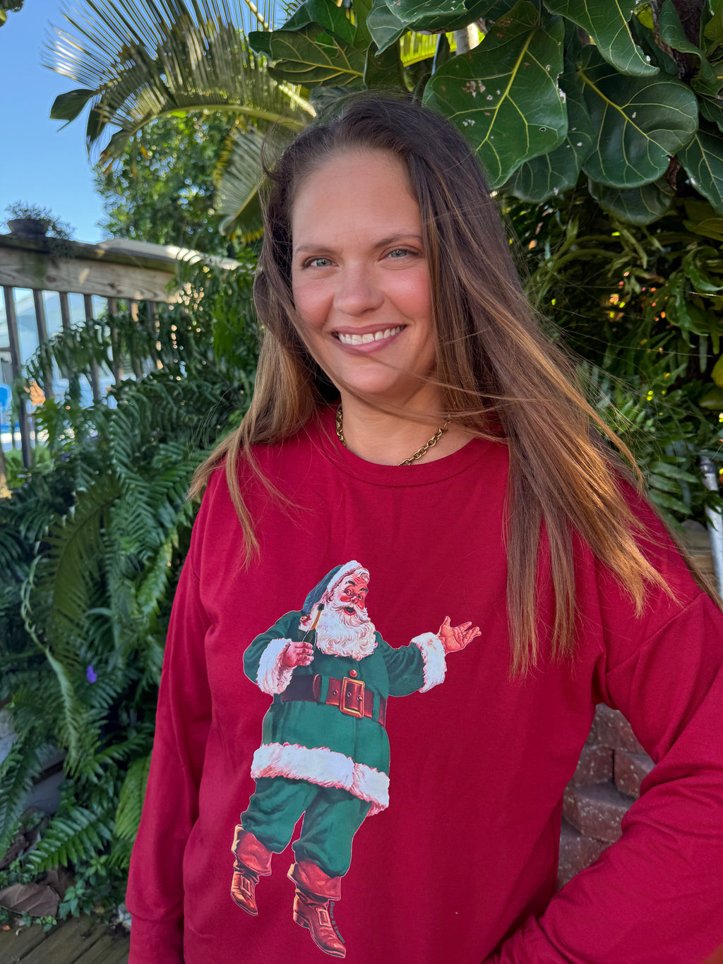 Santa With Champagne Sweatshirt by Grace and Emma - BFF Here