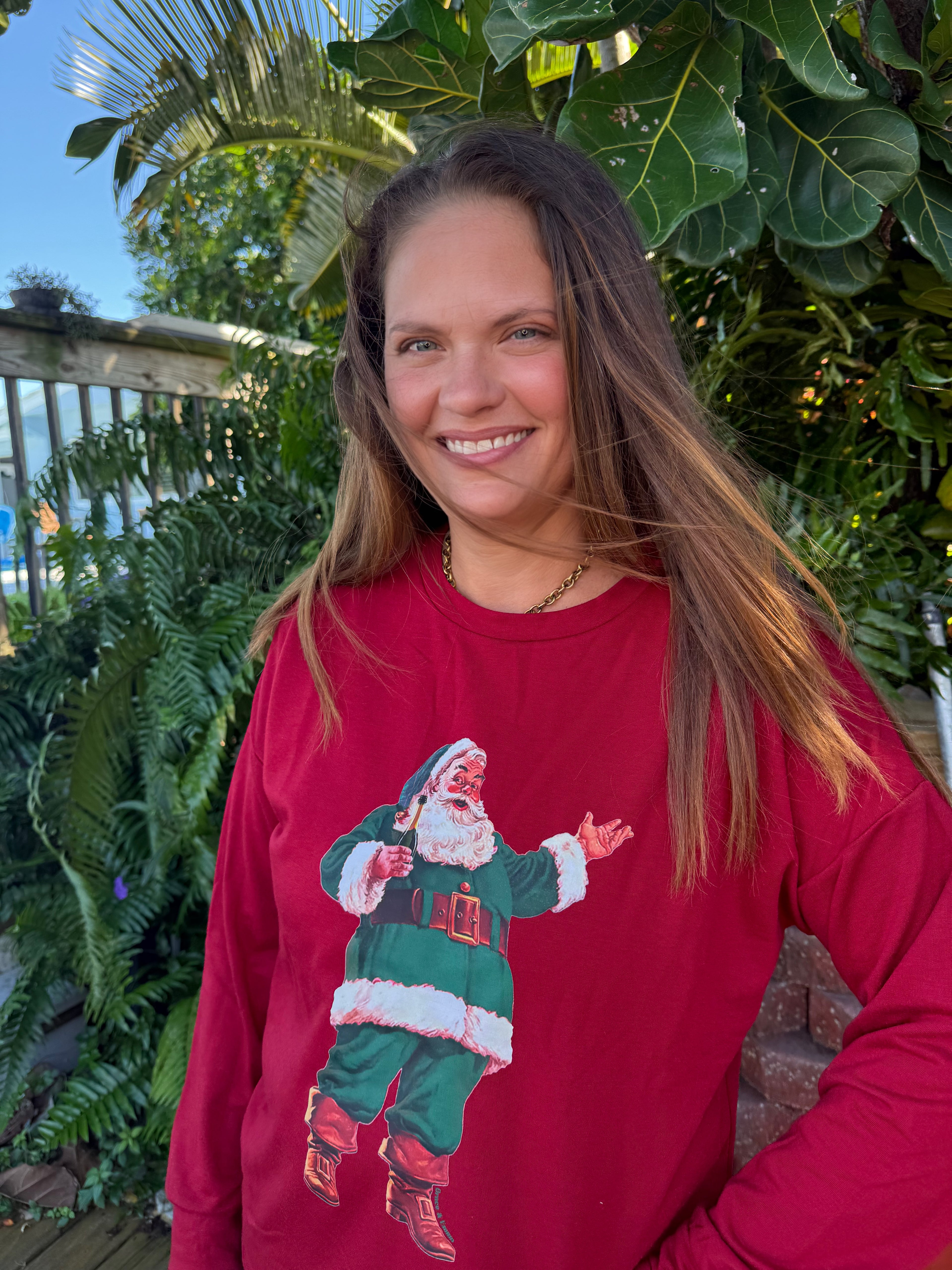 Santa With Champagne Sweatshirt by Grace and Emma - BFF Here
