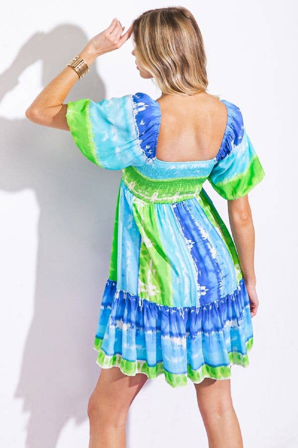 Tropical Waves Tie-Dye Dress - BFF Here