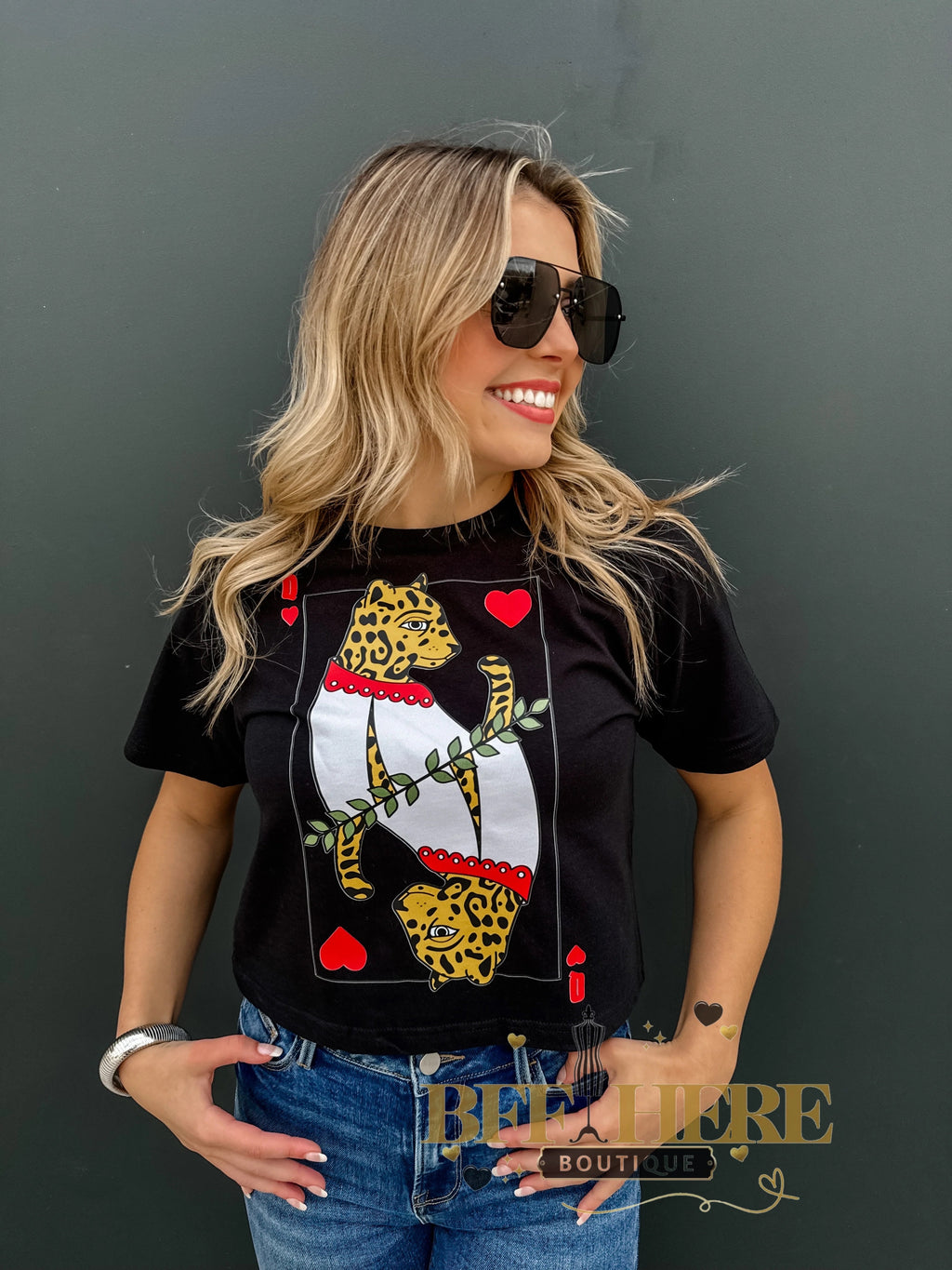 Cheetah Queen Of Hearts Tee by Blakeley - BFF Here