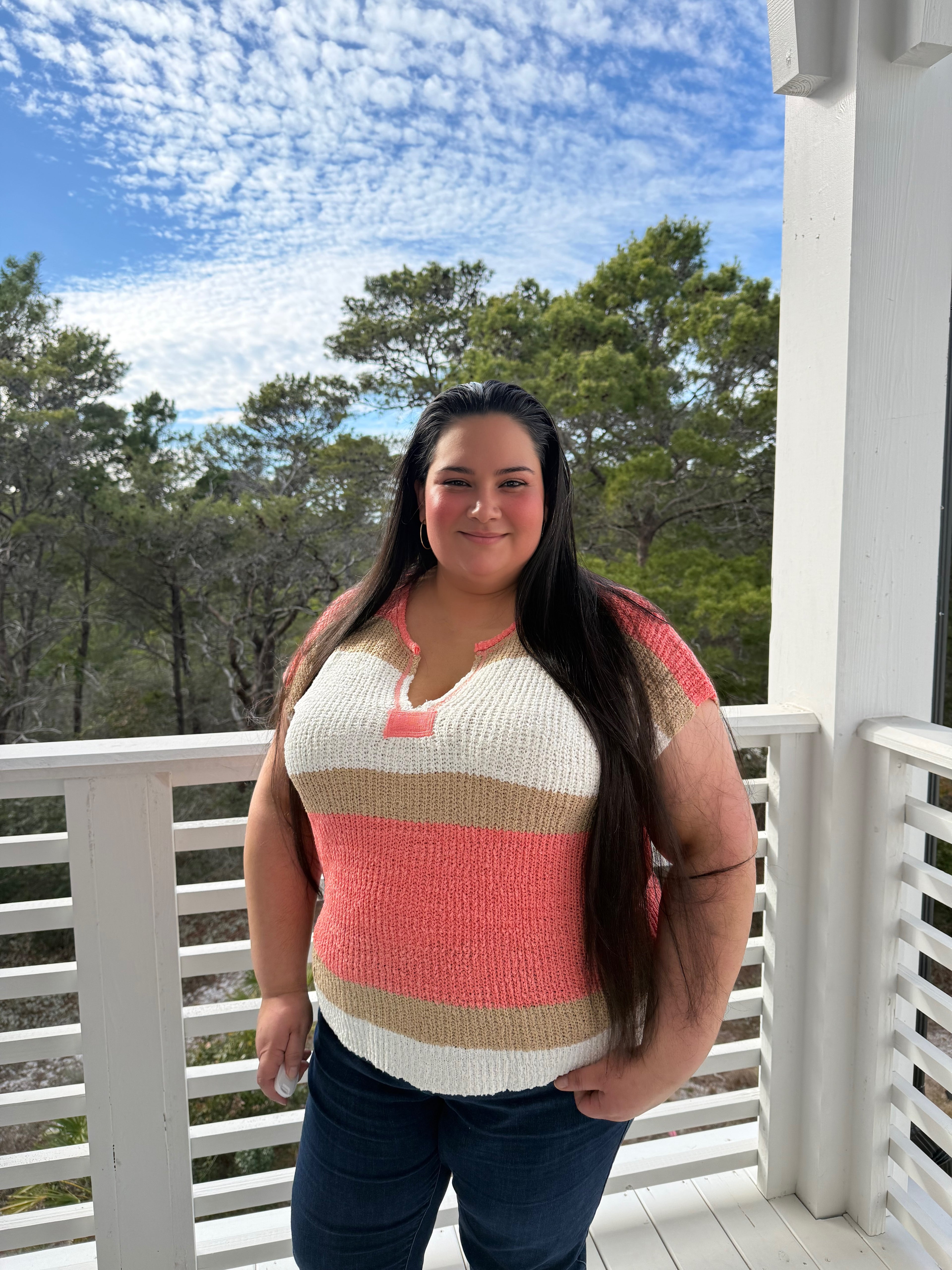 Short Sleeve Color Block Stripe Top by Sew In Love (Ships 2-3 weeks) - BFF Here