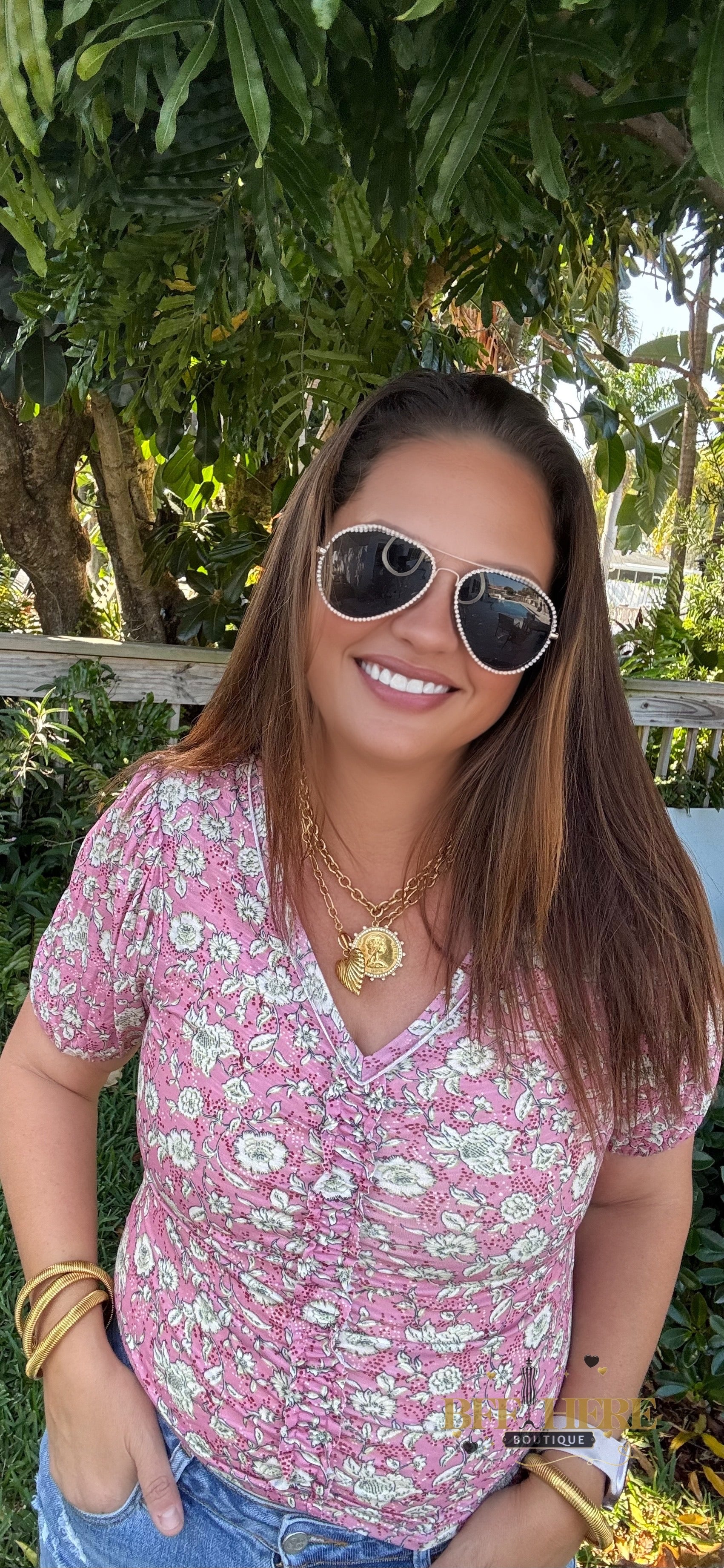 Vintage Bloom Ruched Top - BFF Here